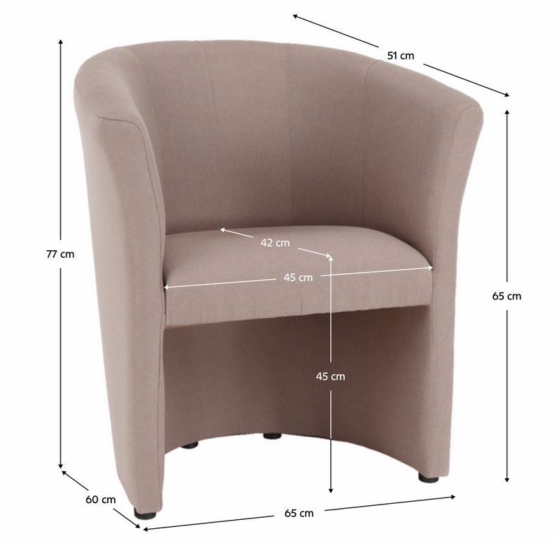 Klub fotel,  pasztell rózsaszín anyag, CUBA