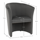 Klub fotel, szürke anyag, CUBA