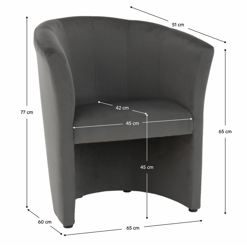 Klub fotel, szürke anyag, CUBA