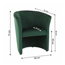 Klub fotel, smaragd anyag, CUBA