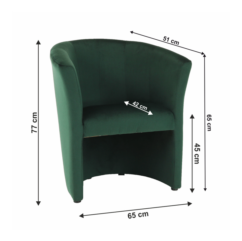 Klub fotel, smaragd anyag, CUBA