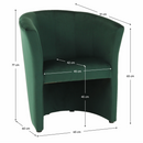 Klub fotel, smaragd anyag, CUBA