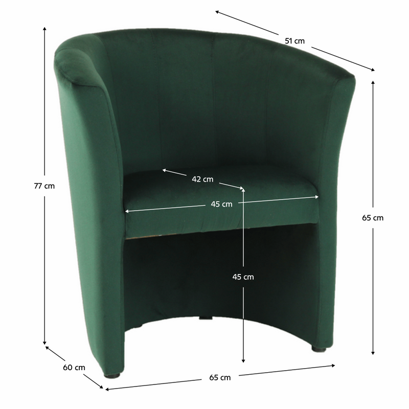 Klub fotel, smaragd anyag, CUBA