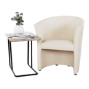 Klub fotel, bézs textilbőr, CUBA