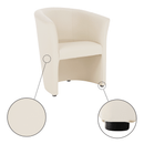 Klub fotel, bézs textilbőr, CUBA