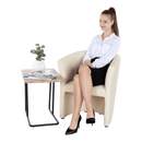 Klub fotel, bézs textilbőr, CUBA