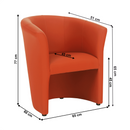 Klub fotel, textilbőr, narancssárga, CUBA
