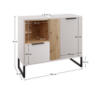 Szekrény mosdó alá, fehér/artisan tölgy, CUBO CUB03