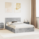 vidaXL Tárolós Ágy fejtámlával Beton Szürke 150 x 200 cm Faanyag