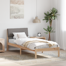 vidaXL Ágykeret fejtámlával Barna és taupe 75 x 190 cm Tömör fenyőfa
