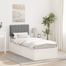 vidaXL Ágykeret Kárpitozott Fejtámlával Világosszürke 80 x 200 cm