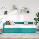 vidaXL Sarokágy keret fejtámlával Türkiz 90 cm x 190 cm Bársony