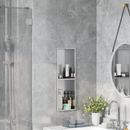 vidaXL Zuhany Niche Ezüst 60 x 20 x 9,5 cm Rozsdamentes acél