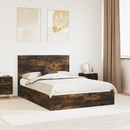 vidaXL Tárolós Ágy fejtámlával Füstölt tölgy 135 x 190 cm Faanyag