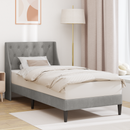 vidaXL Ágykeret fejtámlával Világosszürke 90 x 200 cm Bársony
