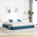 vidaXL Ottomán Ágykeret tárolóval Sötét kék 200 x 200 cm Bársony