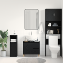 vidaXL Fürdőszoba Székény fiókkal Fekete tölgy 65 x 33 x 60 cm Faanyag