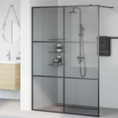 vidaXL Walk-in zuhanyfal Fekete 140 x 195 cm edzett üveg