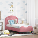 vidaXL Gyerekágy keret fejtámlával Rózsaszín 70 x 140 cm Bársony