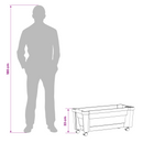 vidaXL Calypso cserép kerekekkel Szürke 79 x 35 x 33 cm PP