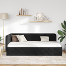 vidaXL Sarokágy keret Fekete 90 x 200 cm Bársony