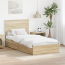 vidaXL Tárolós Ágy fejtámlával Sonoma tölgy 100 x 200 cm Faanyag