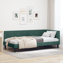 vidaXL Sarokágy keret fejtámlával Sötétzöld 90 cm x 190 cm Bársony