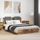 vidaXL Ágykeret támlával fejtámlával Öreg fa 140 x 200 cm Faanyag