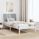 vidaXL Ágykeret Fehér és világosszürke 100 x 200 cm Tömör fenyőfa