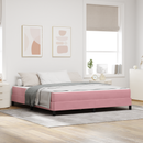 vidaXL Boxrugós ágy matracmal Rózsaszín 180 x 200 cm szövet