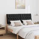 vidaXL Kárpitozott fejtámla Fekete 150 cm Tömör fenyőfa