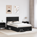 vidaXL Ágykeret fejtámlával fiókkal Fekete tölgy 135 x 190 cm Faanyag