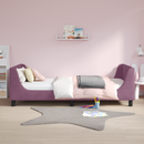 vidaXL Gyerekágy kerettel fejtámlával Lila 90 x 190 cm Bársony