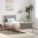 vidaXL Ágykeret Barna és világosszürke 80 x 200 cm Tömör fenyőfa