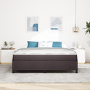 vidaXL Boxrugós ágy Sötét Barna 180 x 200 cm szövet