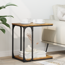 vidaXL Oldal asztal polcokkal Régi fa 50 x 35 x 52 cm Faanyag