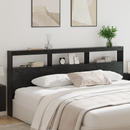 vidaXL Fejtámla polcokkal Fekete tölgy 220 x 17 x 102 cm Faanyag