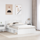 vidaXL Ágykeret fejtámlával Fehér 160 x 200 cm Tömör fenyőfa