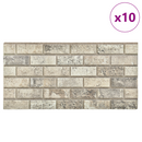 vidaXL Fali panelek 10 pcs Homokszín 100 x 50 cm EPS Hab