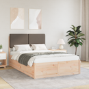 vidaXL Ágykeret Kárpitozott Fejtámlával Tópszínű 120 x 200 cm