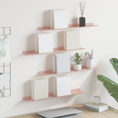vidaXL Lebegő polc 4 pcs Rózsaszín 60 x 8,5 x 2,5 cm Acél