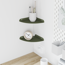 vidaXL Lebegő polc polcokkal tárolóval 2 pcs Olajzöld 18 x 18 x 2 cm