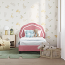 vidaXL Gyerekágy keret fejtámlával Rózsaszín 70 x 140 cm Bársony
