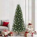 vidaXL Mű karácsonyfa 300 LED-del állvánnyal Zöld 210 cm PE és PVC