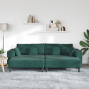vidaXL Kanapé 3 pcs Sötétzöld 250 x 188 x 76 cm Bársony