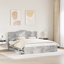 vidaXL Ágykeret fiókkal tárolóval Beton Szürke 200 x 200 cm Mérnöki Fa
