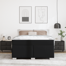 vidaXL Ágykeret matracmal Fekete 160 x 200 cm szövet