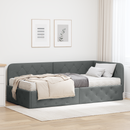 vidaXL Sarokágy keret Sötétszürke 100 x 200 cm szövet
