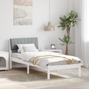 vidaXL Ágykeret Fehér és világosszürke 75 x 190 cm Tömör fenyőfa