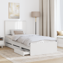 vidaXL Ágykeret fiókkal fejtámlával Fehér 90 x 190 cm Mérnöki Fa
